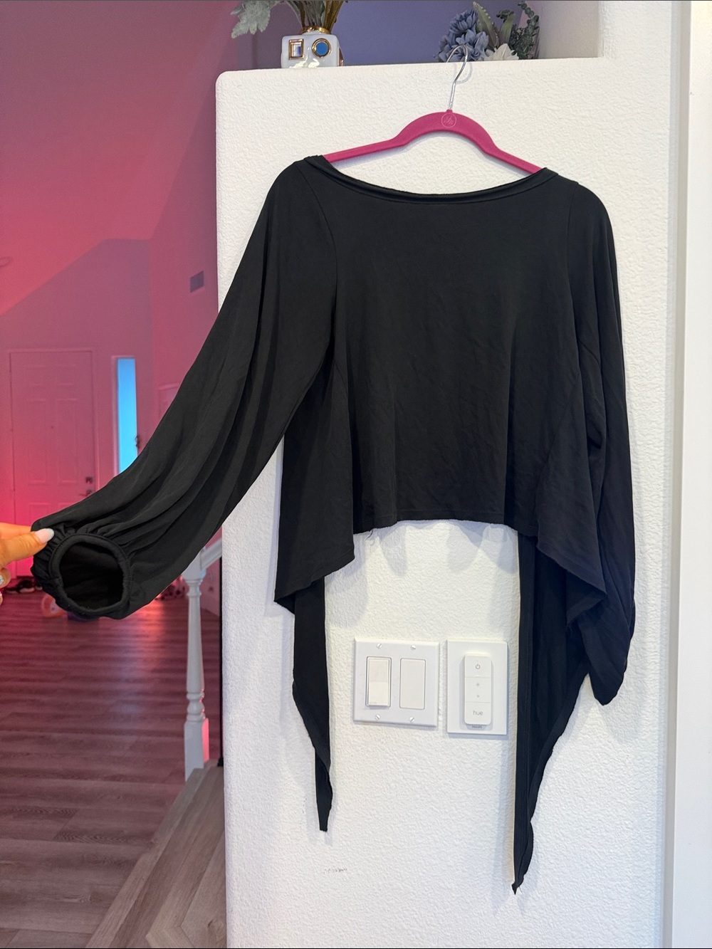We The Free Black Asymmetrical Draped Tunic Top - Picture 1 of 4